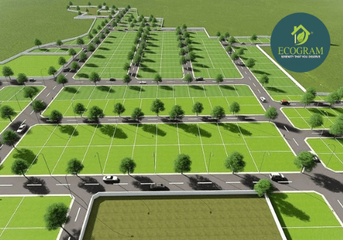 Aerial view of Ecogram Lifestyle green housing project near Lucknow